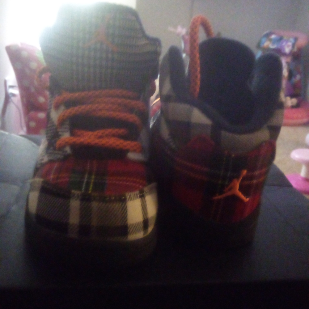 Jordan Red and Orange High-Top Sneakers